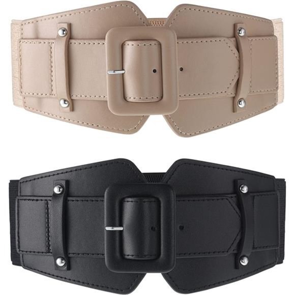 Geyoga Women Wide Stretchy Cinch Belts Corset Belt Retro Chunky Buckle Belts Wai - Picture 1 of 7
